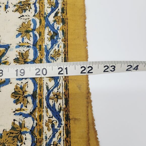 Vintage Turkish Yellow Mandala Flower Fabric Panel Set 4 Connected Turkey Made - Picture 9 of 10